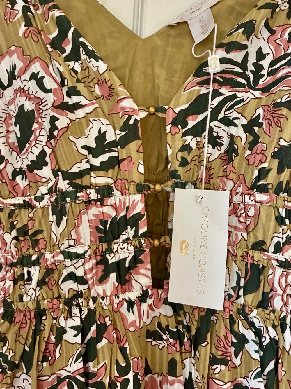 Caroline Constas Floral Sleeveless Cotton Midi Dress size Small NWT - Picture 5 of 6